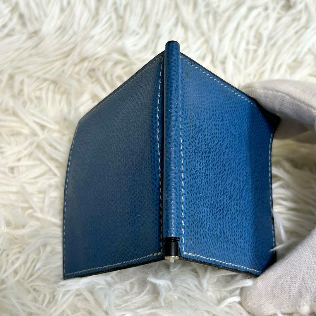 ✨良品✨ヴァレクストラ マネークリップ レザー コバルトブルー