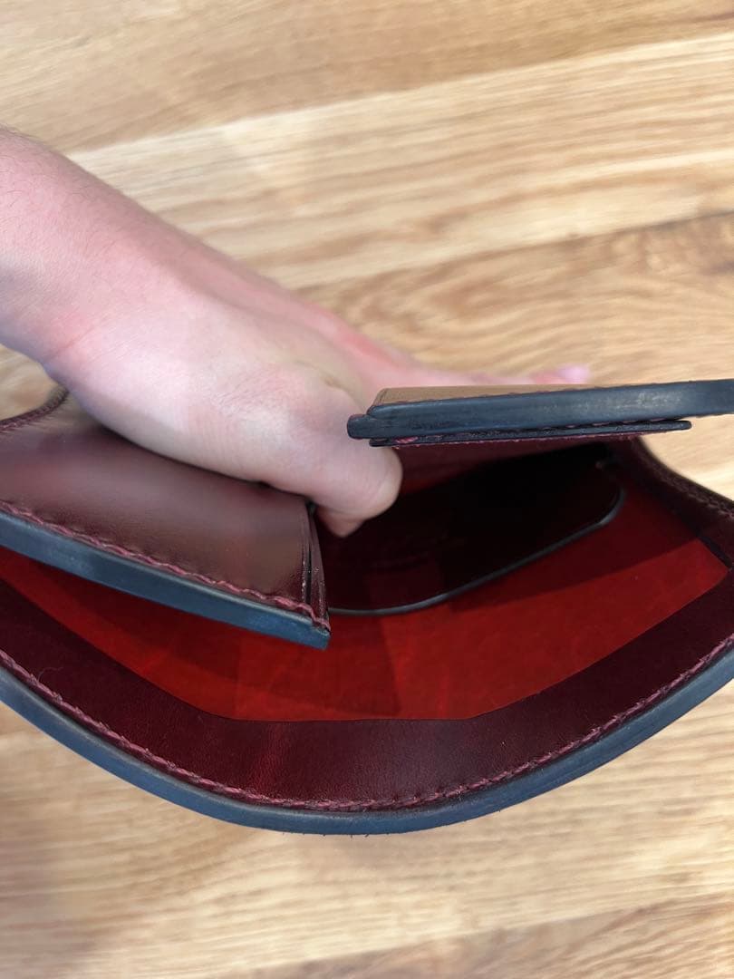 no.496 leather 曲線ミドルウォレット　特殊仕様