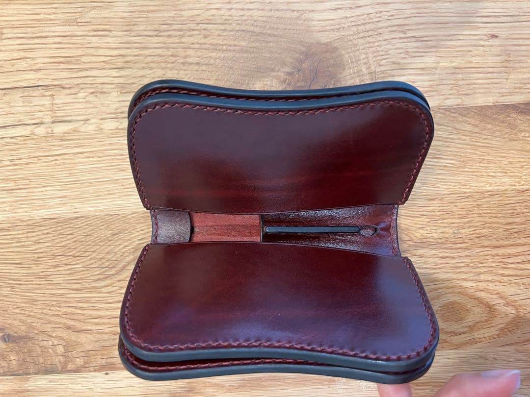 no.496 leather 曲線ミドルウォレット　特殊仕様