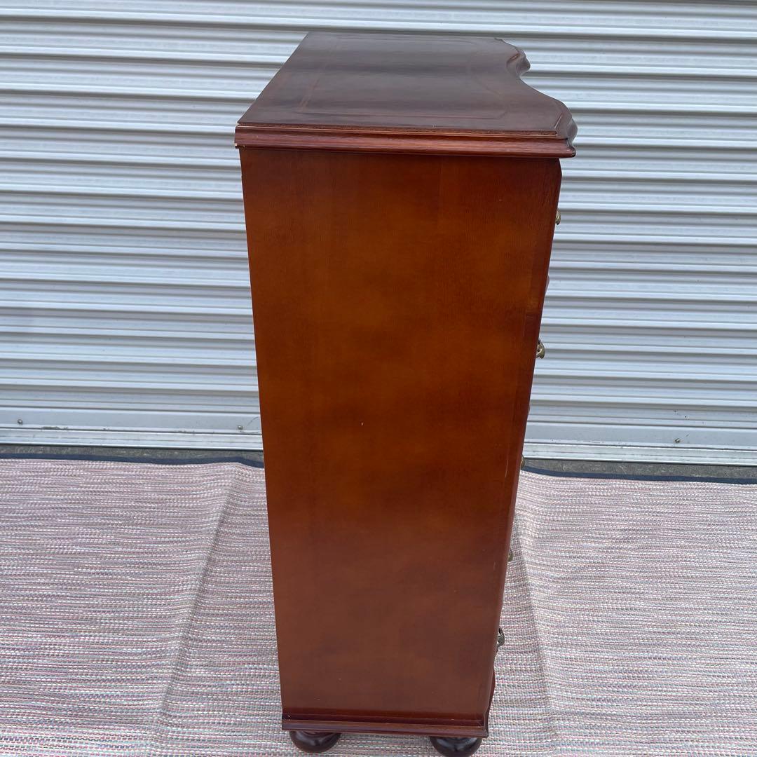 【送料込】アンティーク　象嵌細工　5段チェスト　イタリア調　ヴィンテージ　家具