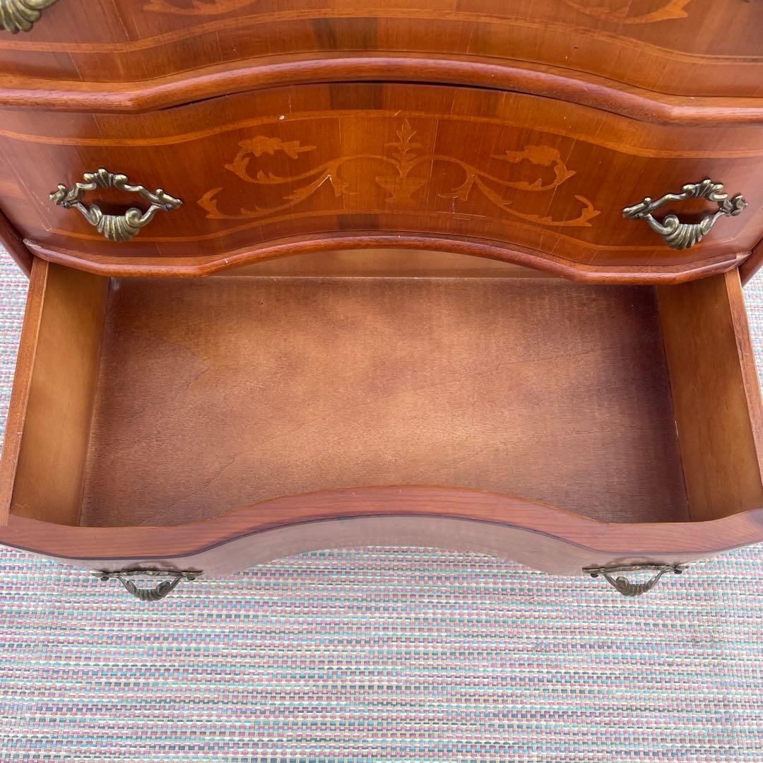 【送料込】アンティーク　象嵌細工　5段チェスト　イタリア調　ヴィンテージ　家具