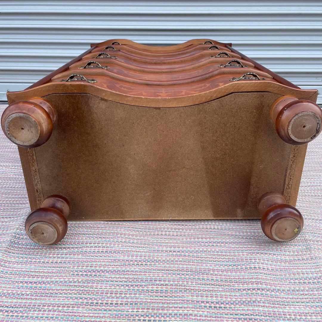 【送料込】アンティーク　象嵌細工　5段チェスト　イタリア調　ヴィンテージ　家具