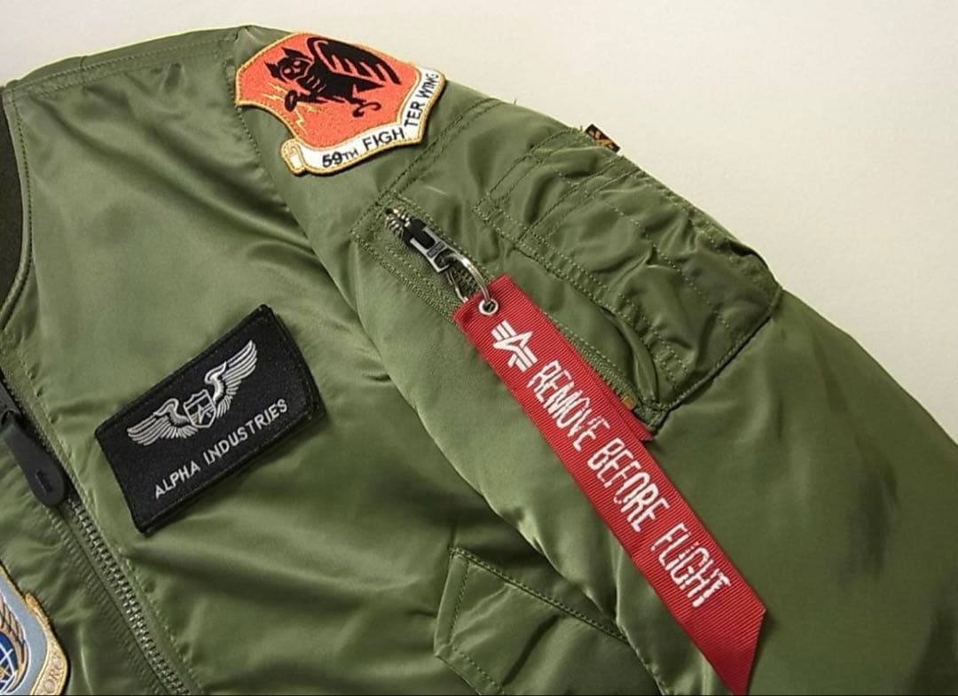 美品✨ALPHA INDUSTRIES MA-1 フライトジャケットカーキ