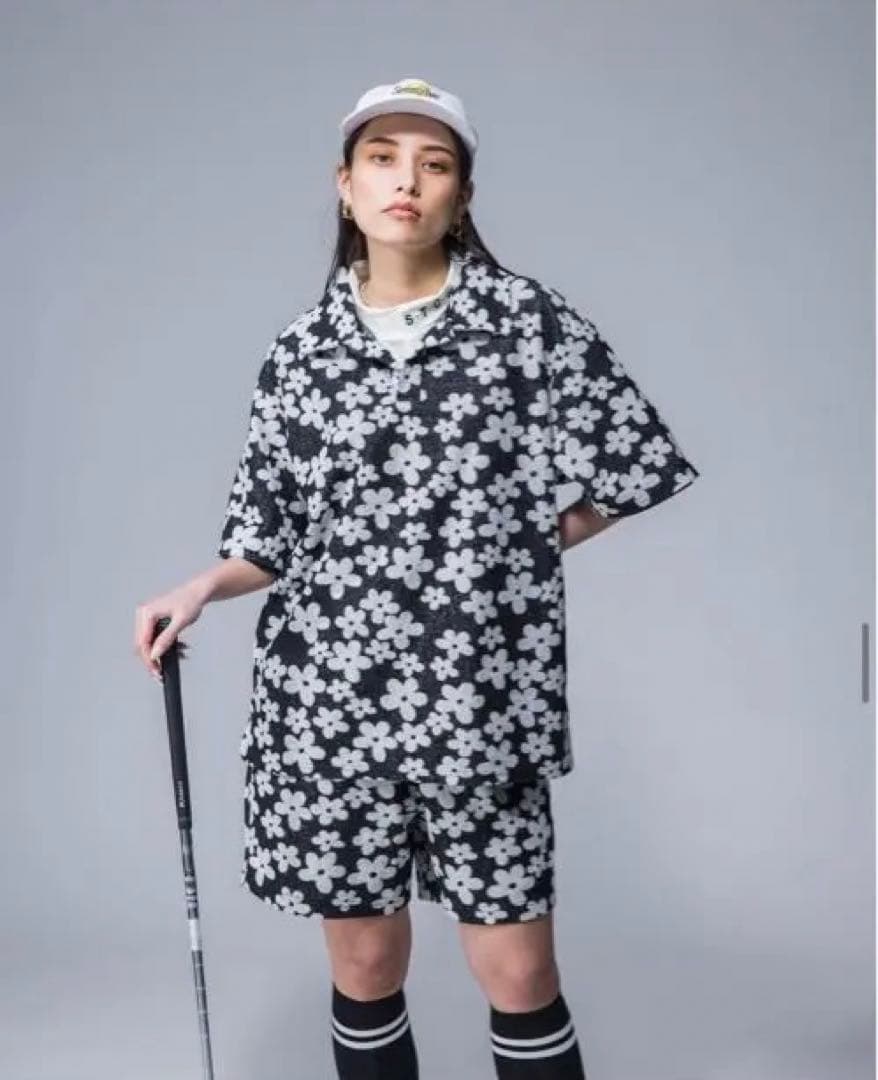 seventytwo_clubhouse ハーフパンツ　花柄ドットパイル地L