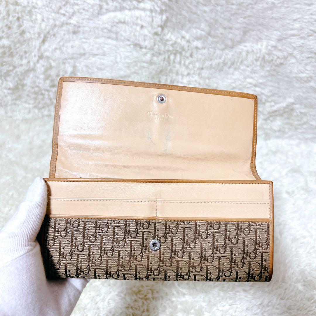ディオール　トロッター柄　長財布　クリスチャンディオール　dior