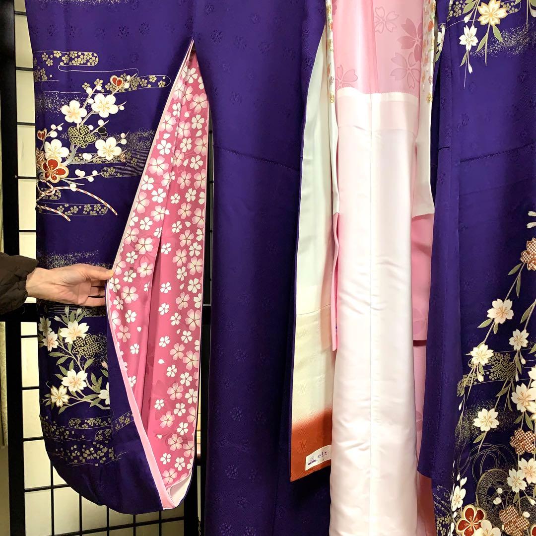 ロ*ズ様 【未使用級】振袖　6点セット やまと誂製　桜柄 　正絹　身丈161cm