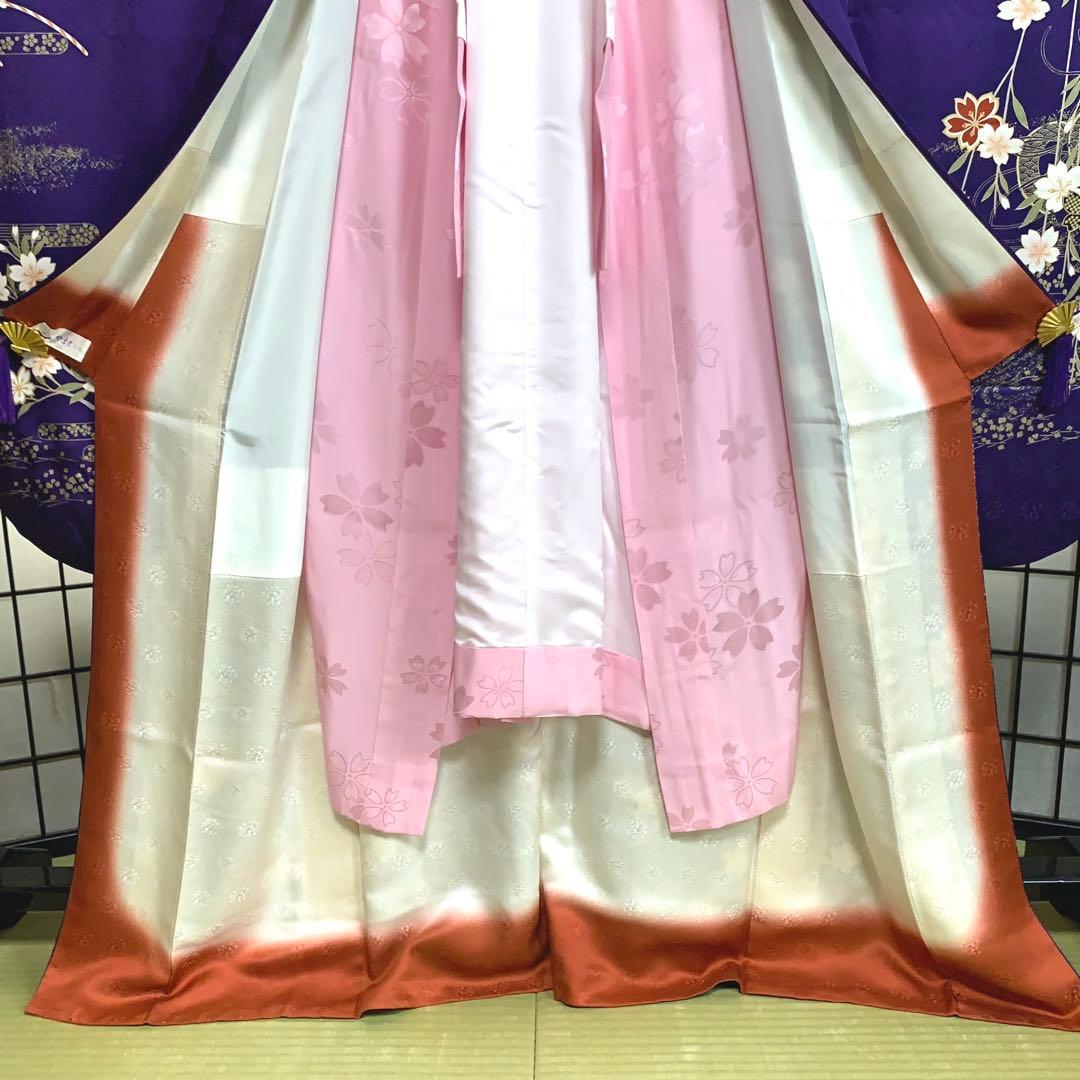 ロ*ズ様 【未使用級】振袖　6点セット やまと誂製　桜柄 　正絹　身丈161cm