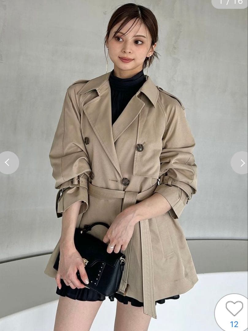 SNIDEL バリエーションミドルトレンチコートLBEG 0サイズ