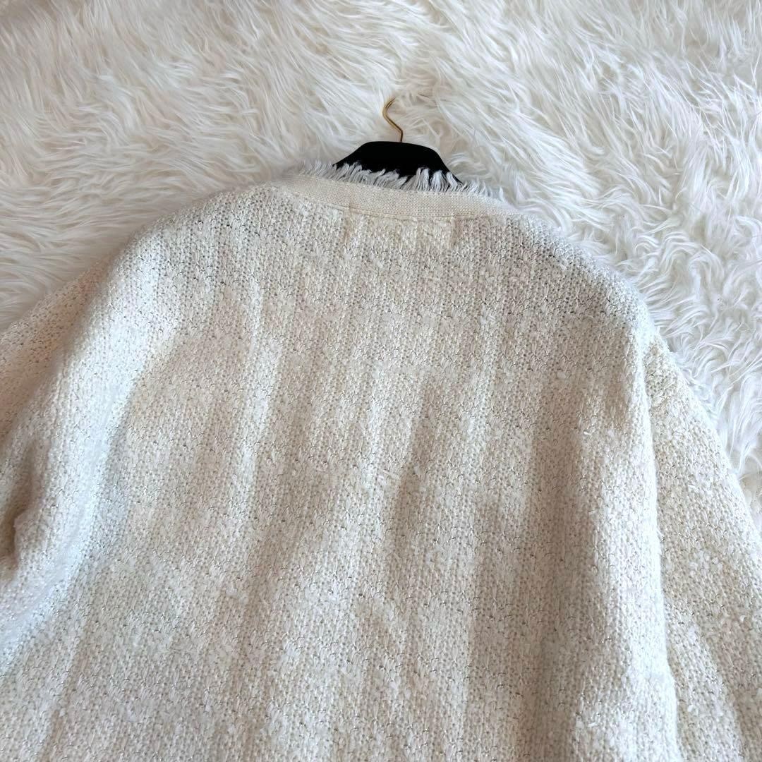 美品♡ Whim Gazette ツイードニットノーカラージャケット 金ボタン