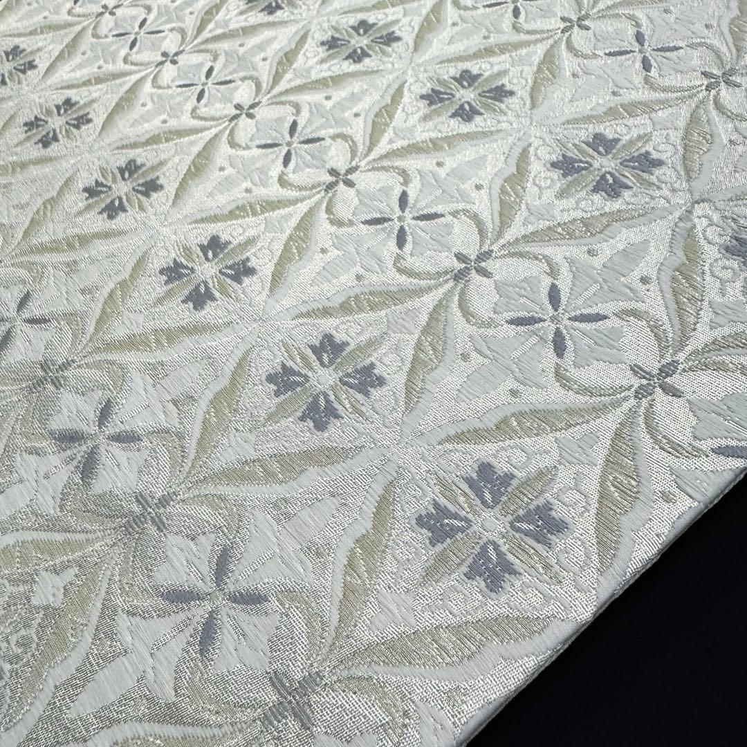 新品 袋帯 京都 西陣織 華翔苑 藤本仁 白地 変わり七宝 4880