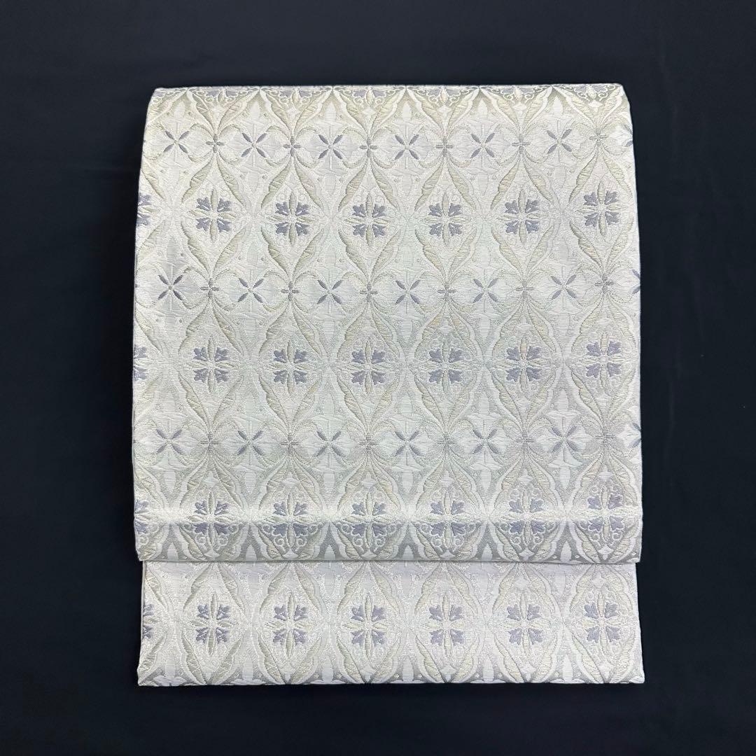新品 袋帯 京都 西陣織 華翔苑 藤本仁 白地 変わり七宝 4880