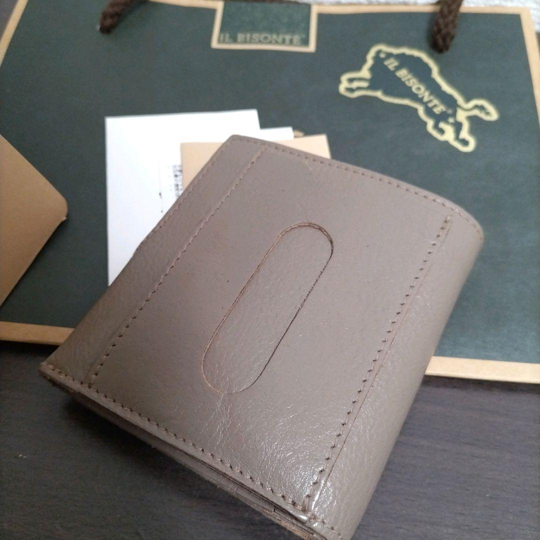 Xさま専用 新品 イルビゾンテ 本革 コンパクト ウォレット 折り財布 グレー