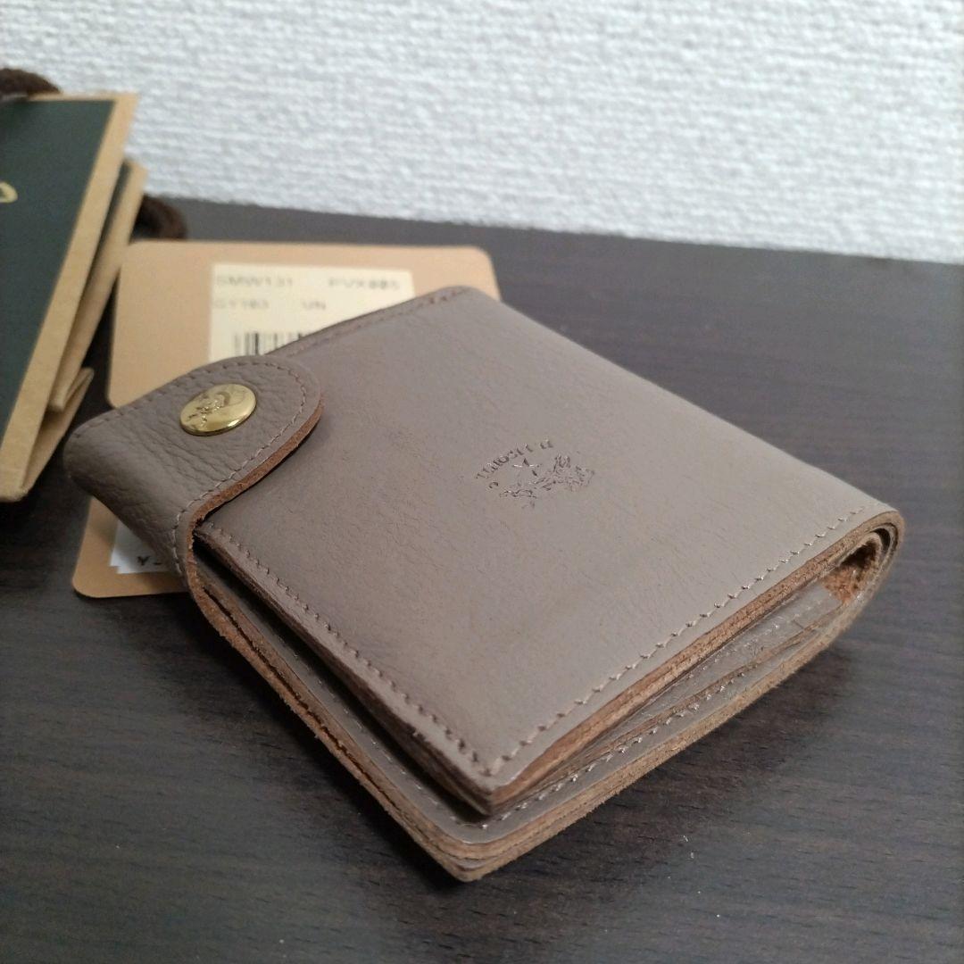 Xさま専用 新品 イルビゾンテ 本革 コンパクト ウォレット 折り財布 グレー