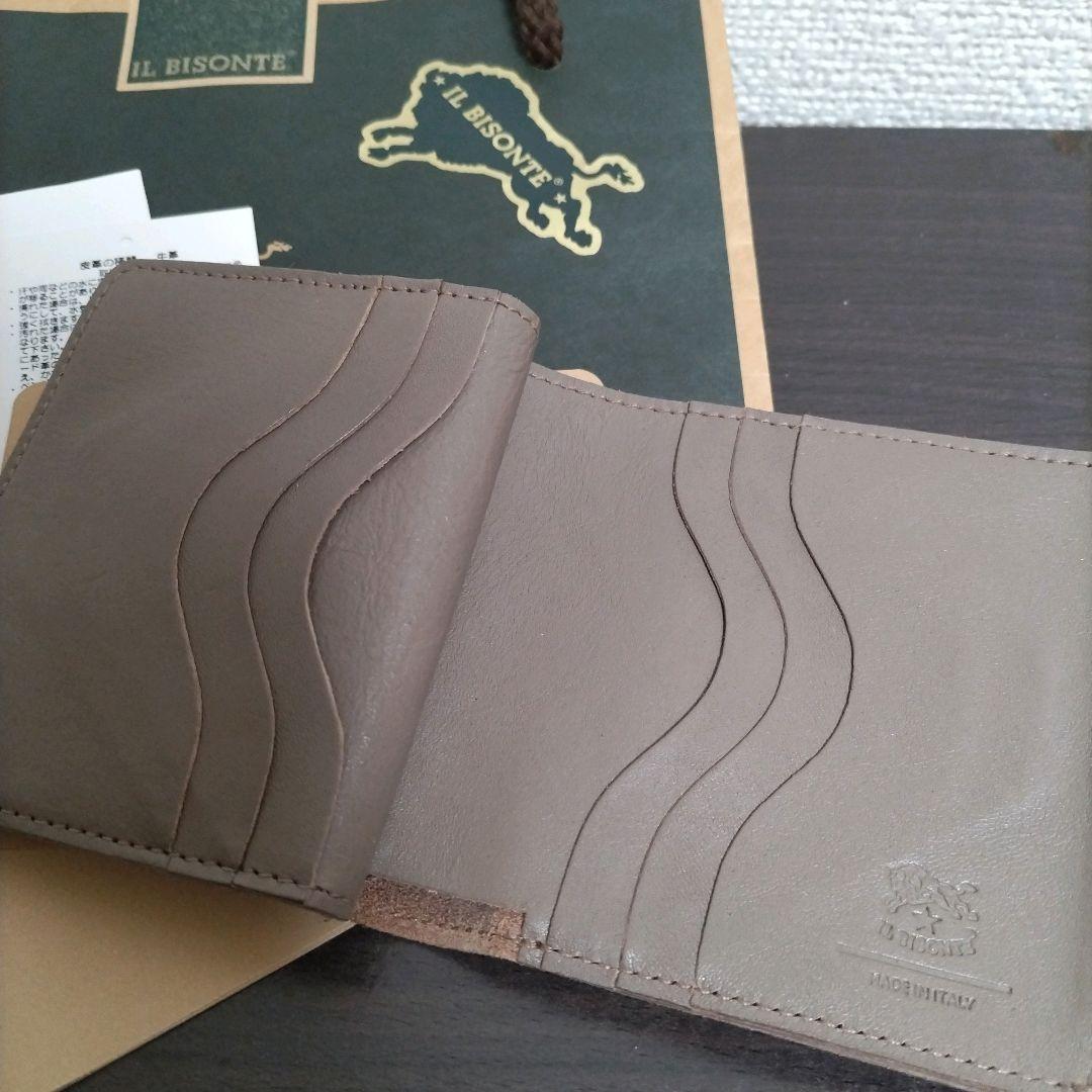 Xさま専用 新品 イルビゾンテ 本革 コンパクト ウォレット 折り財布 グレー