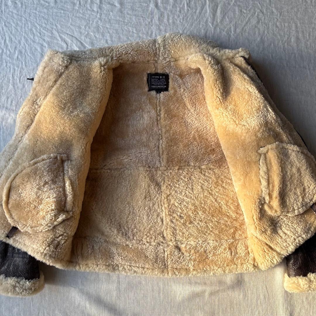FEDELESS MILITARY INC. 極上 ムートン B-3 羊革 XL