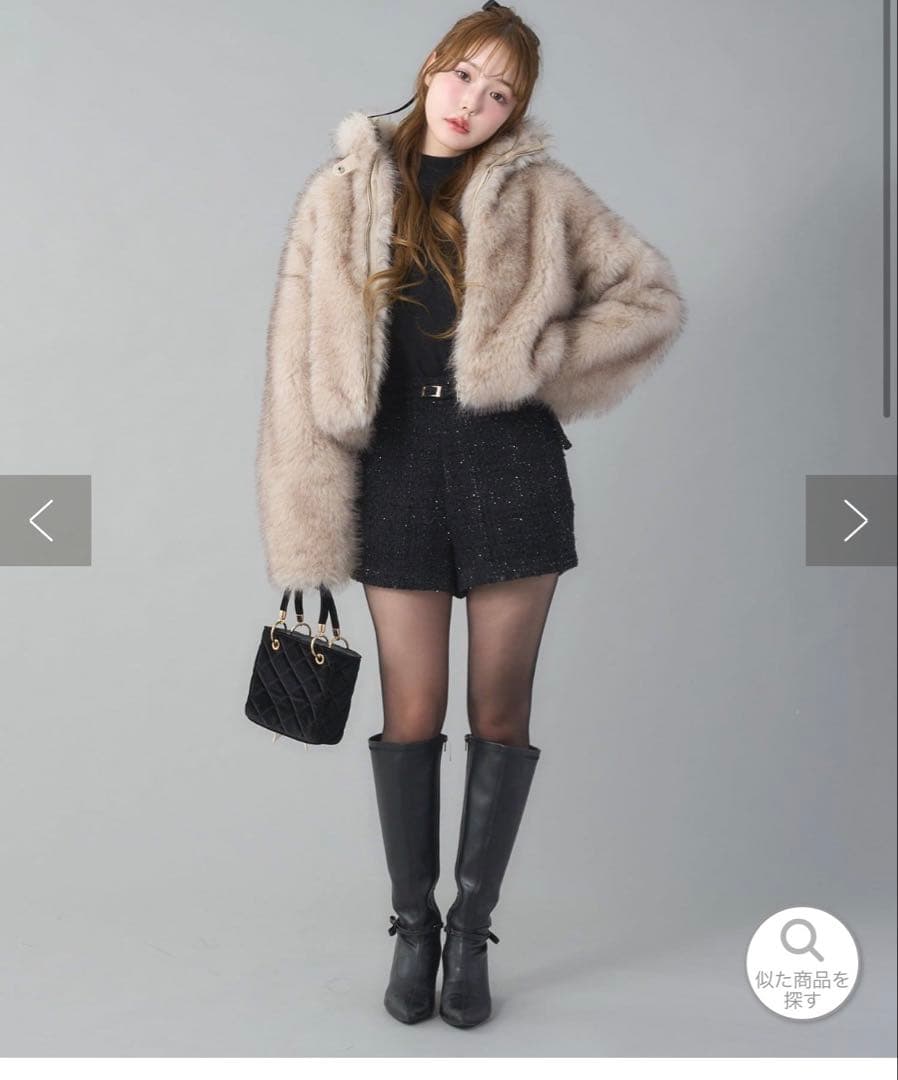 NICECLAP フェイクファーショートブルゾン