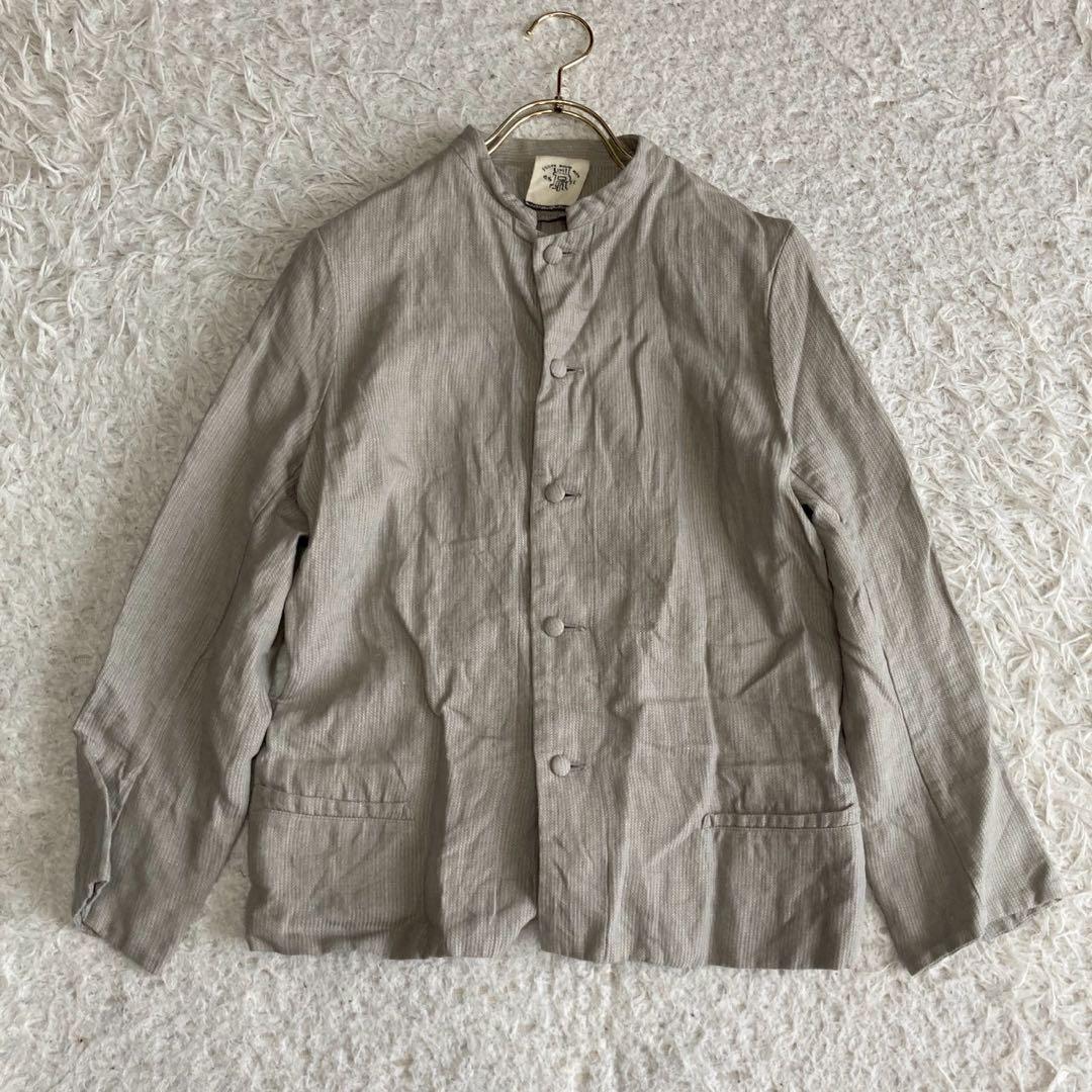 45rpm リネンジャケット グレー 3 ナチュラル カジュアル オフィス