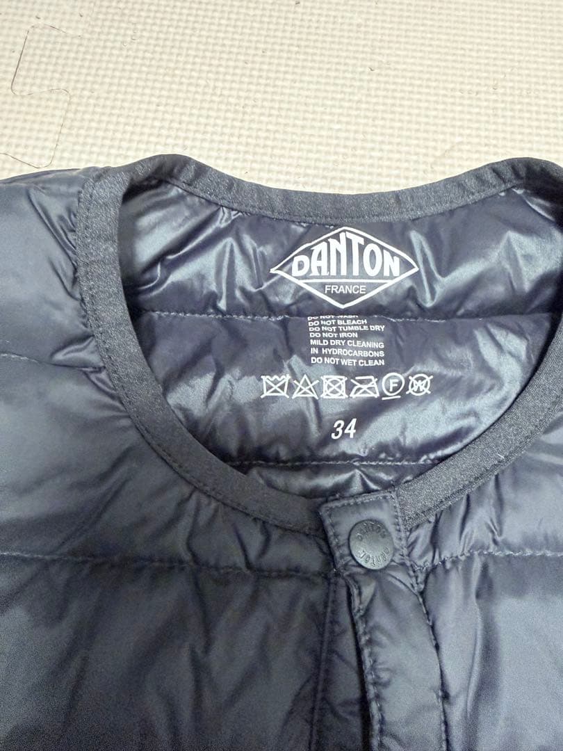 DANTON ダウンベスト ブラック サイズ34