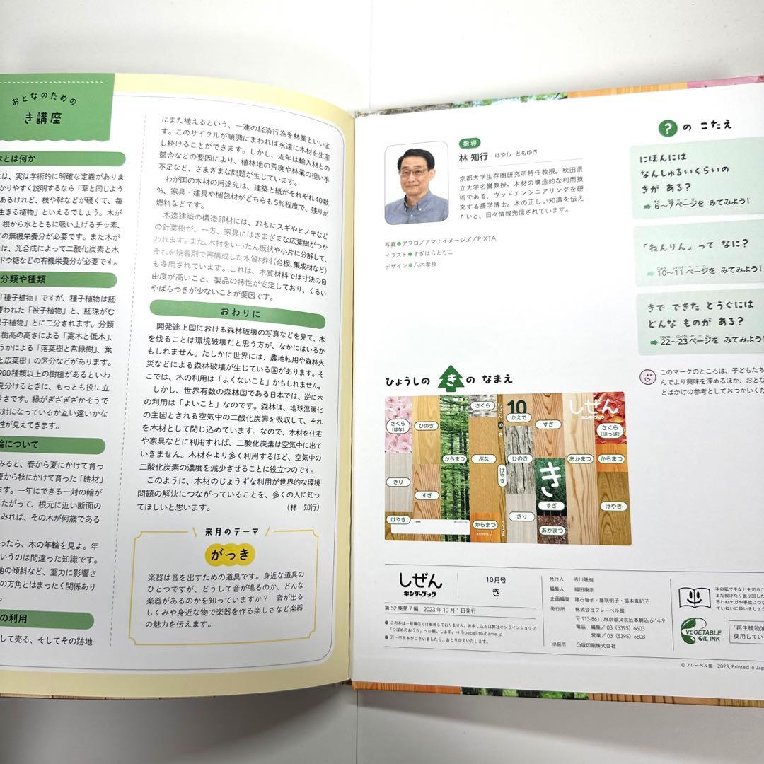 【2点購入150円引】キンダーブック しぜん き〈木〉『2023年10月号』