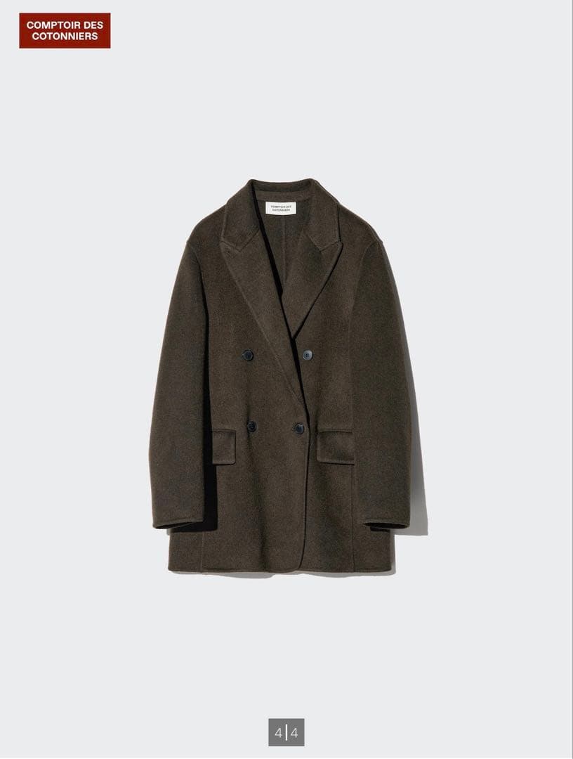 【新品】ユニクロ ダブルフェイスジャケット ネイビー S コントワーデ コトニエ