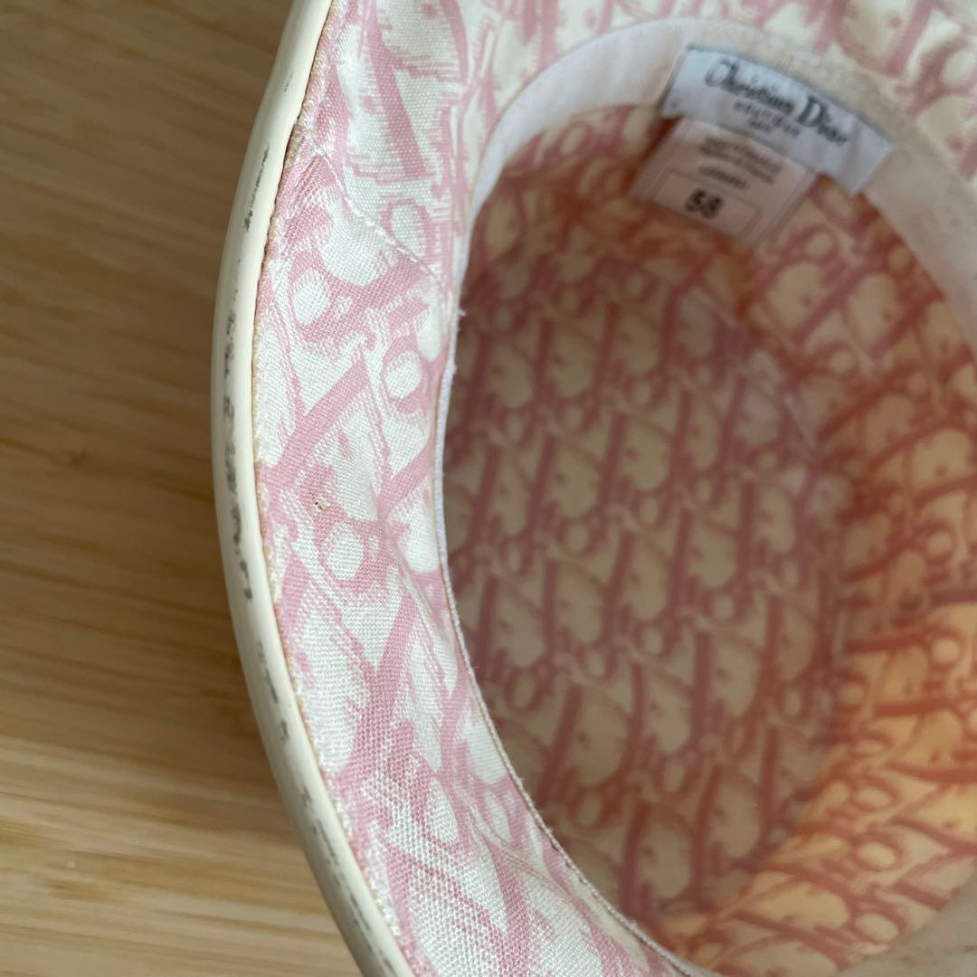 Dior ピンク　トロッター柄　バケツハット　サイズ58