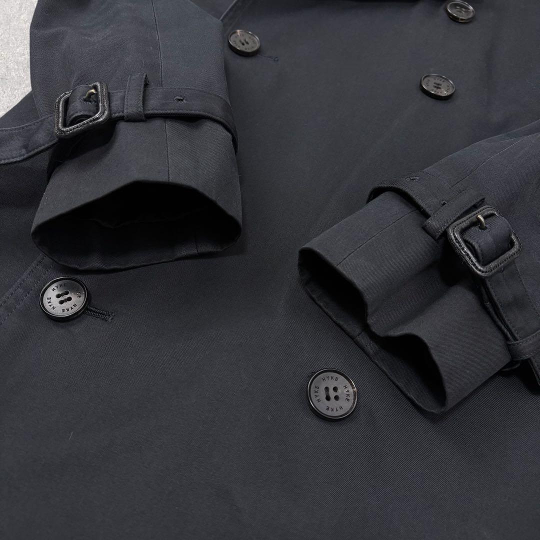 ハイク HYKE トレンチコート 黒 ライナー付 1 S相当 ロング