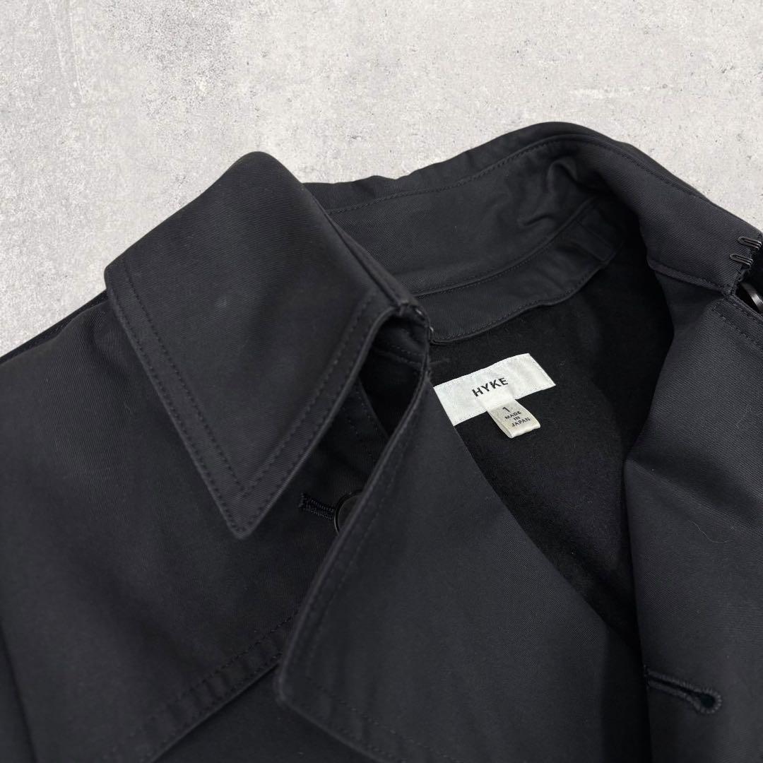 ハイク HYKE トレンチコート 黒 ライナー付 1 S相当 ロング