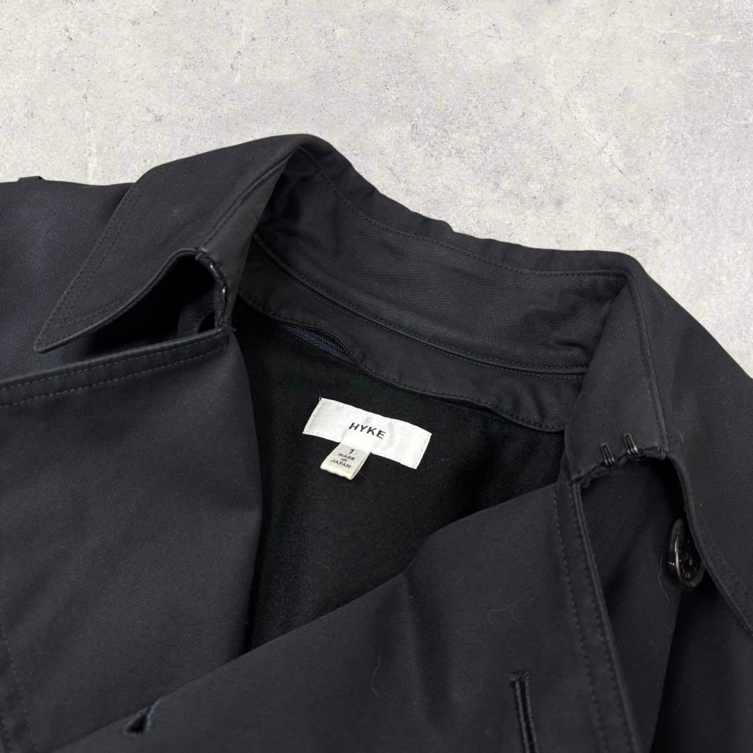 ハイク HYKE トレンチコート 黒 ライナー付 1 S相当 ロング