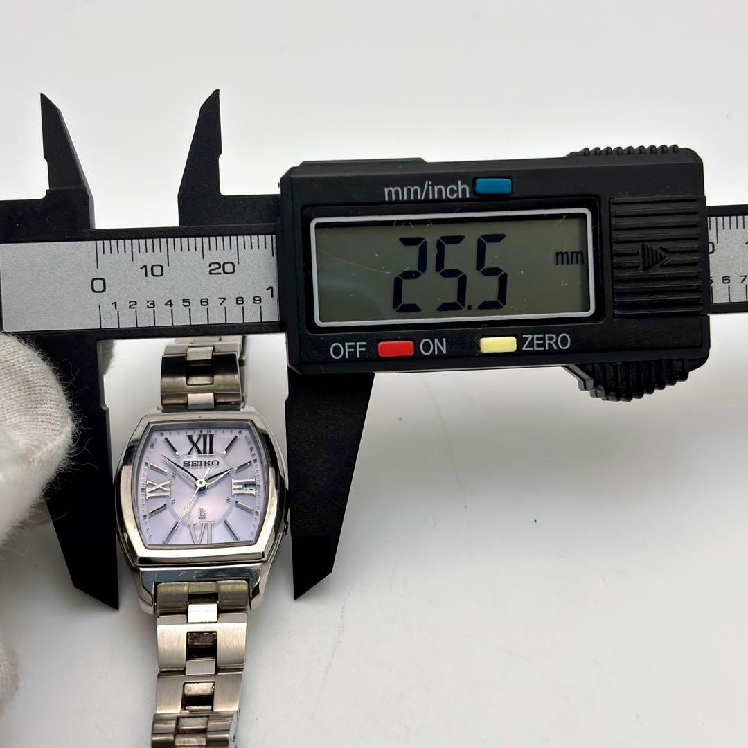 【美品】セイコー ルキア ピンク文字盤 トノー(樽) レディース 電波ソーラー