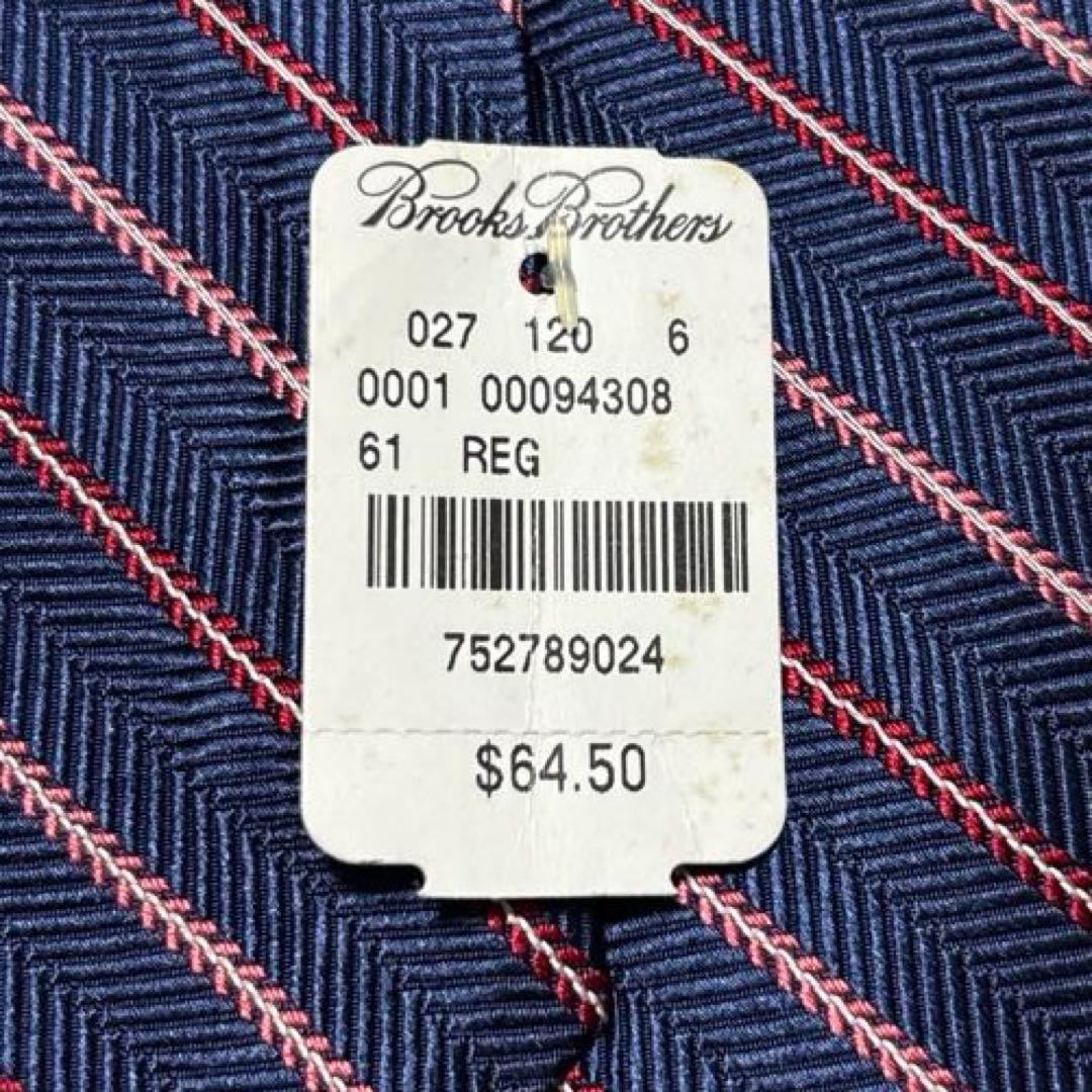 新品タグ付　ブルックスブラザーズ　ネクタイ　ネイビー　ストライプ　USAタグ