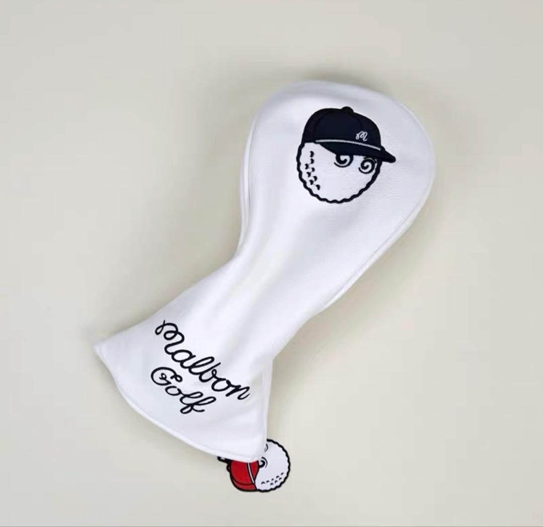 【大人気新品4点セット】野球帽Malbon Golfマルボンゴルフクラブカバー白