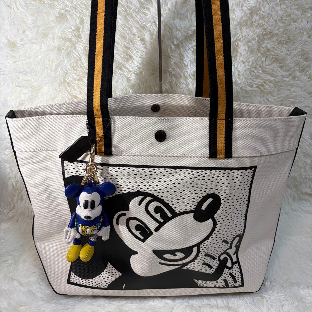 【✨チャーム付✨】コーチ キースヘリング トートバッグ A4 ミッキー