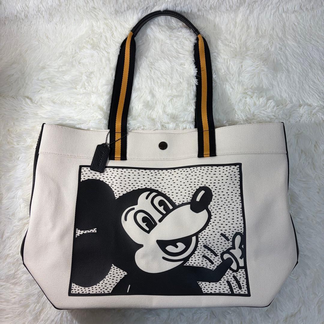【✨チャーム付✨】コーチ キースヘリング トートバッグ A4 ミッキー