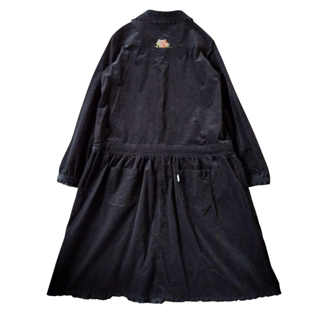PINK HOUSE ピンクハウス コーデュロイ 薔薇 刺繍 ワンピース 黒
