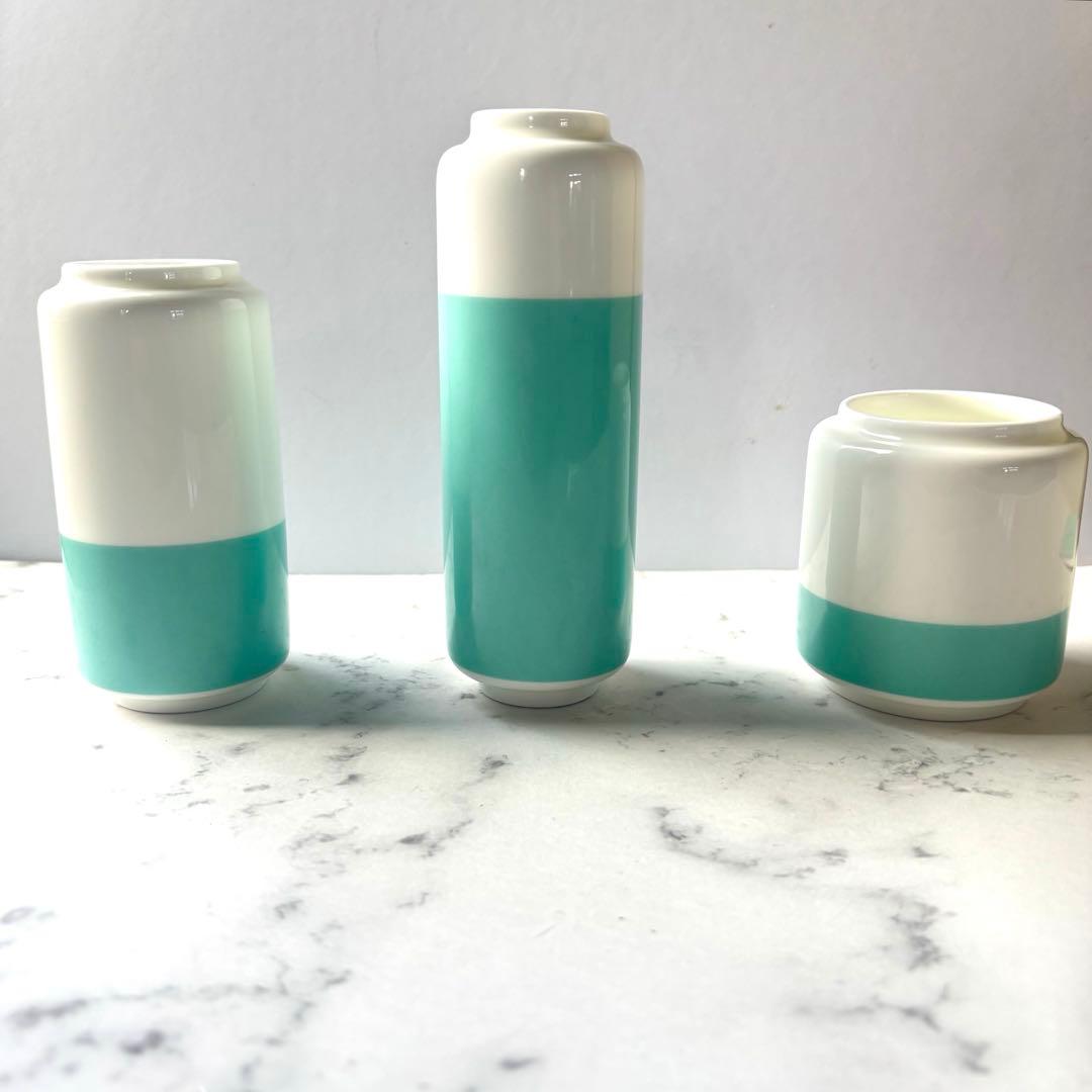 【箱付極美品】Tiffany ティファニー カラーブロック　フラワーベース 3個