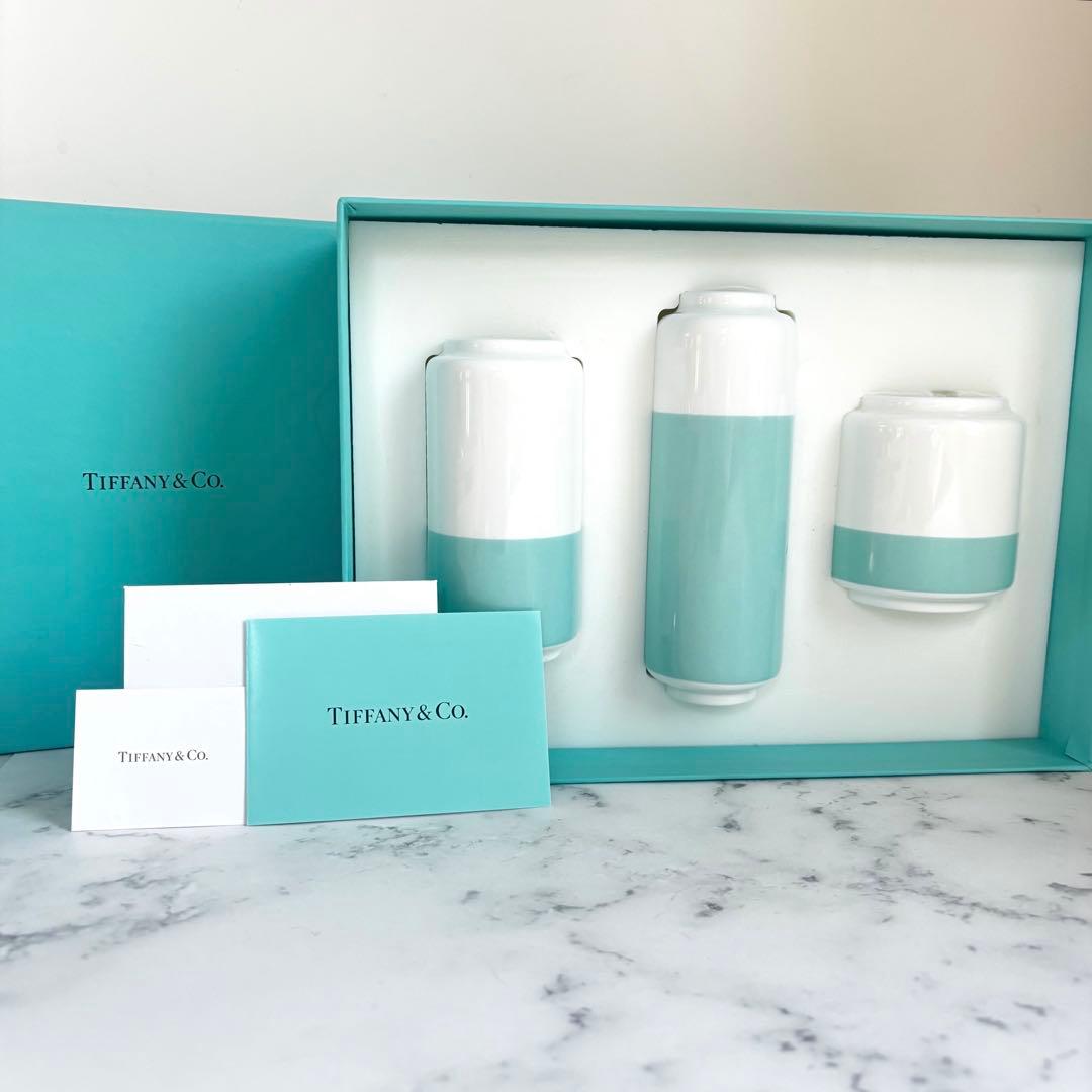 【箱付極美品】Tiffany ティファニー カラーブロック　フラワーベース 3個