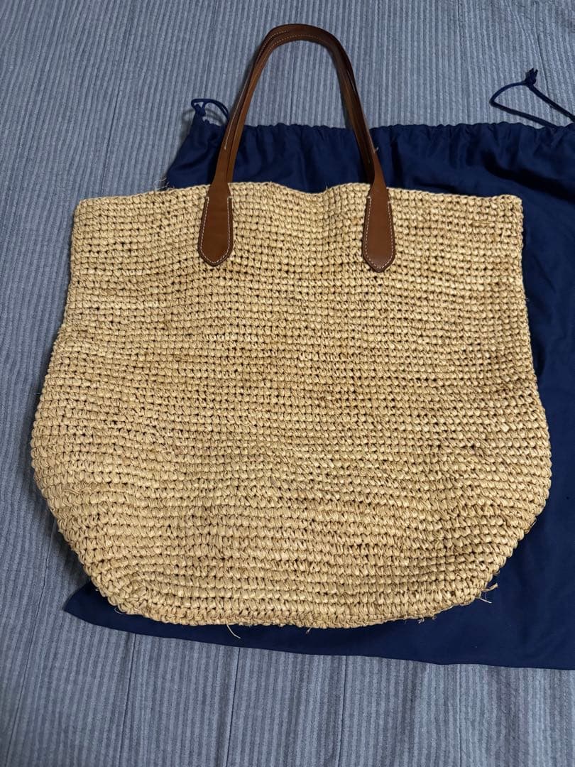 美品　ラルフローレン　ラフィアバッグ　かごバッグ