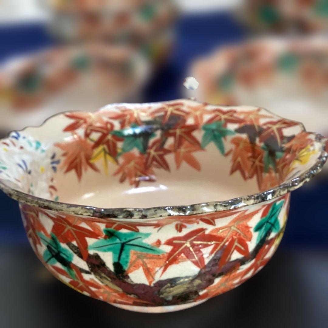 京焼乾山写雲錦向付10客　新品未使用