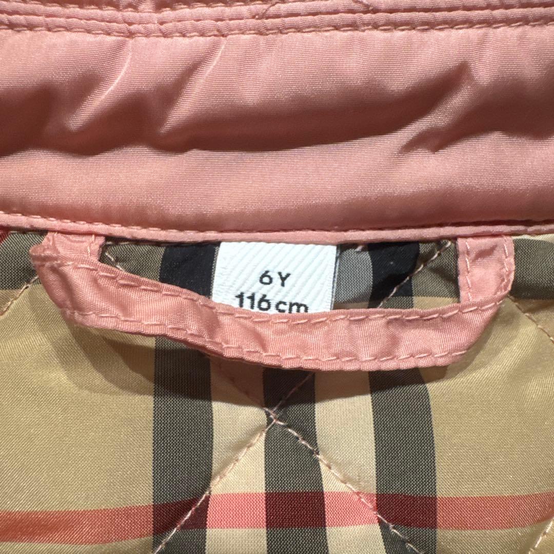 バーバリー　キルティング　ジャケット　アウター　6Y 110 116 ピンク