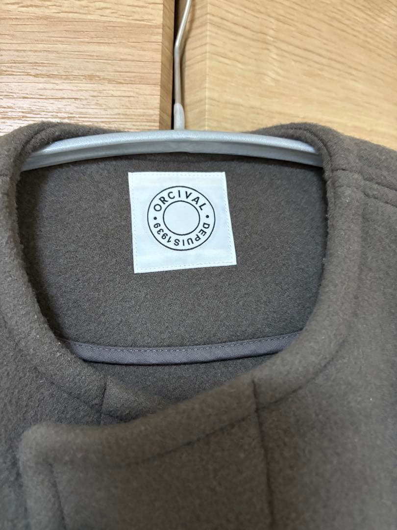 【完売品】オーシバル　ダブルメルトン カラーレス ダッフルコート