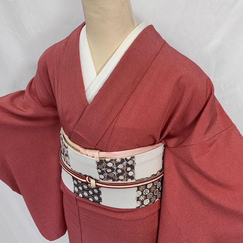 510mk9〇極鮫 作家物 江戸小紋 草木染 赤系〇美品