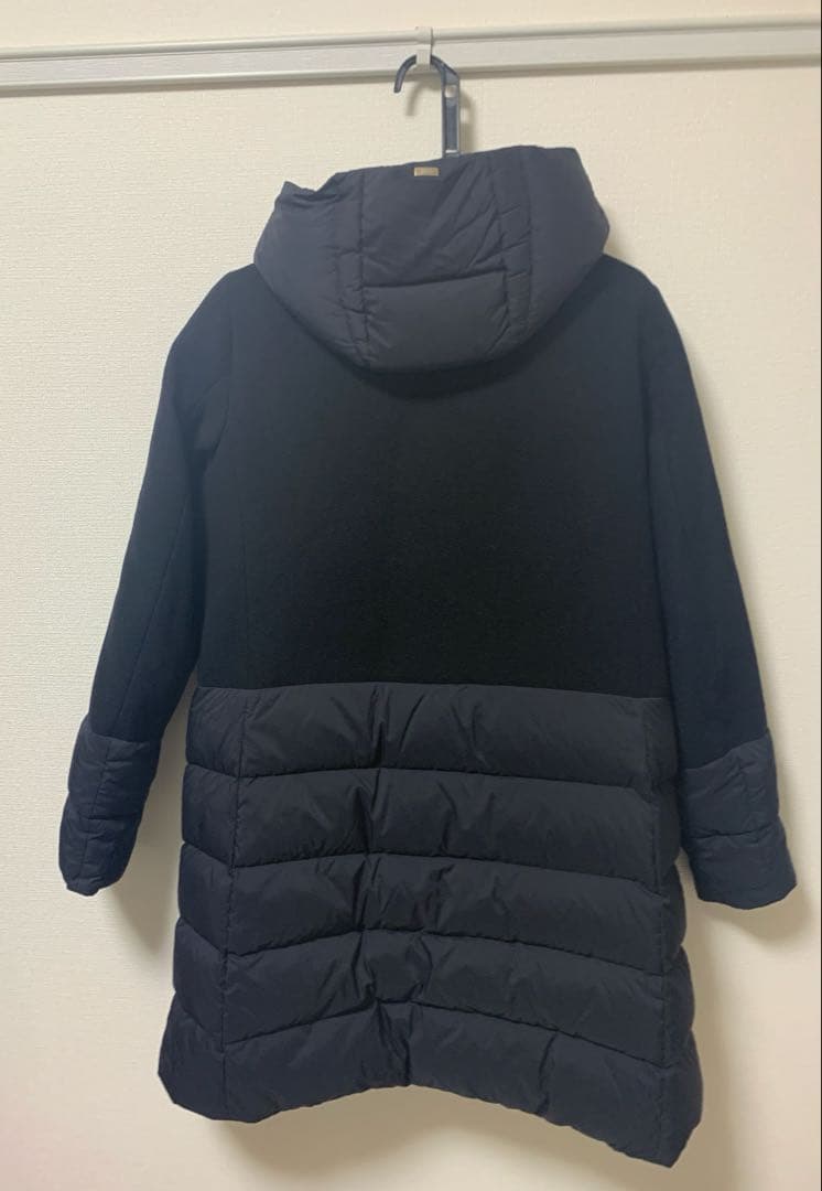 Herno ヘルノ 異素材切り替えダウンジャケット ブラック46サイズ