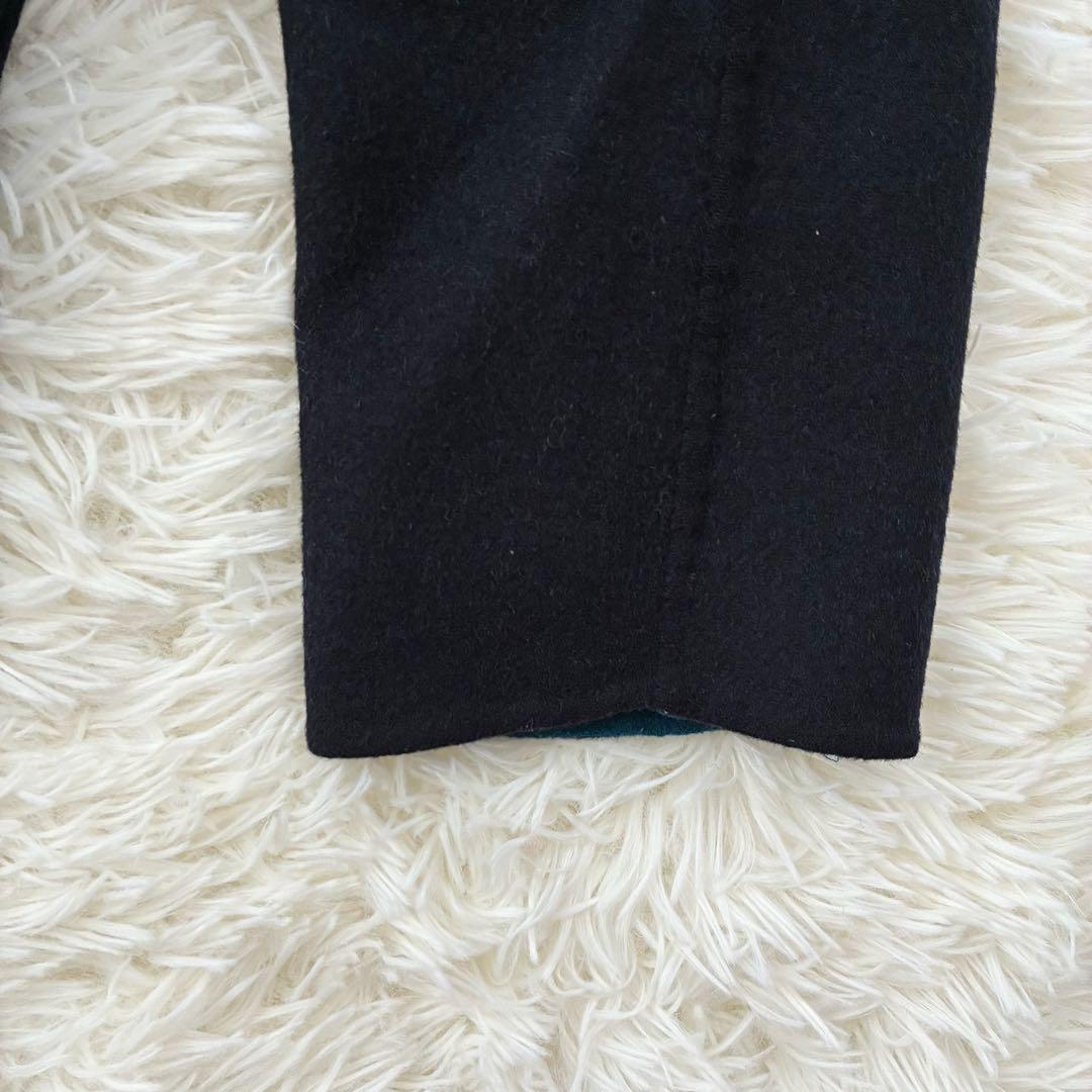 エンフォルド ウールリバーノーカラーコート バイカラー　36 コクーン