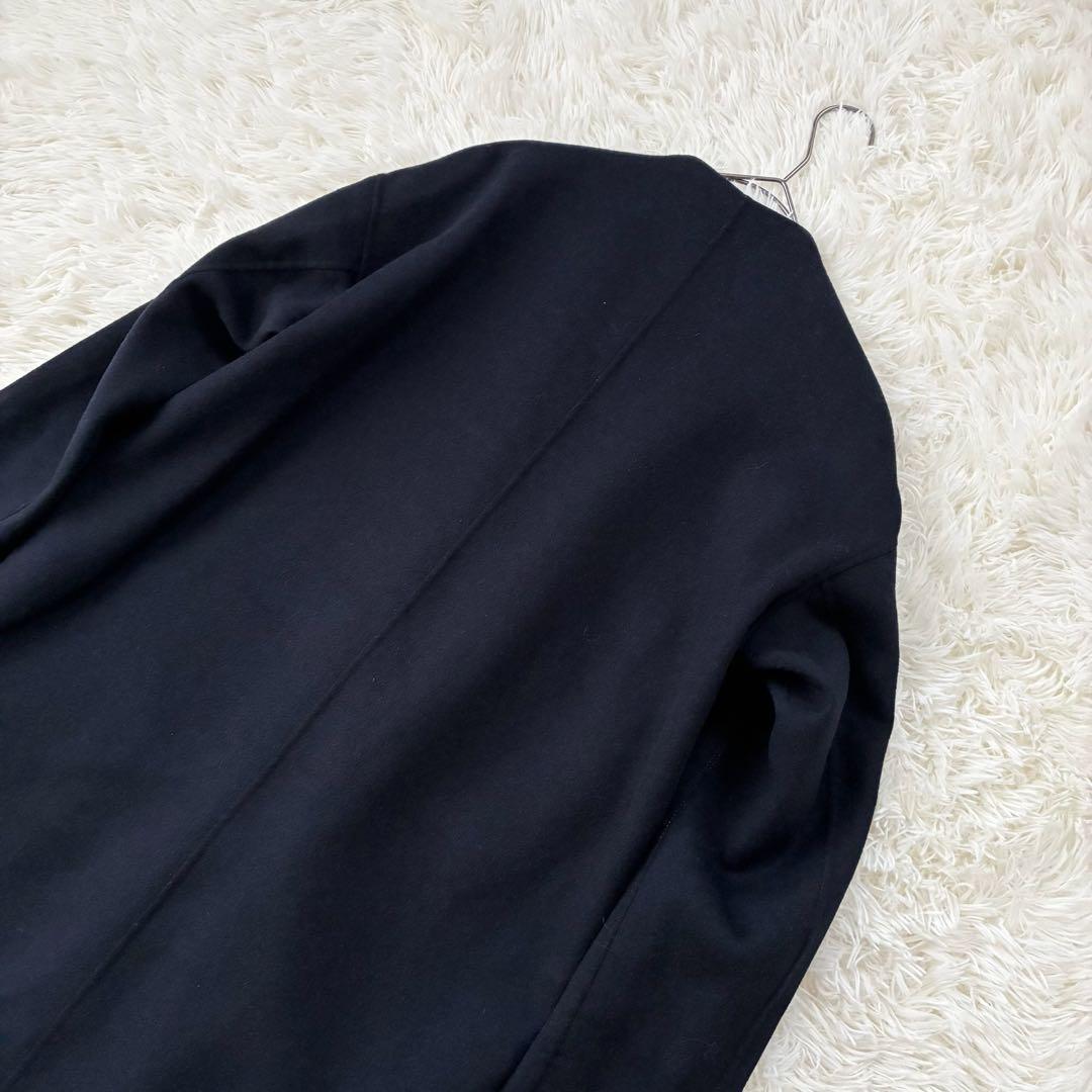 エンフォルド ウールリバーノーカラーコート バイカラー　36 コクーン