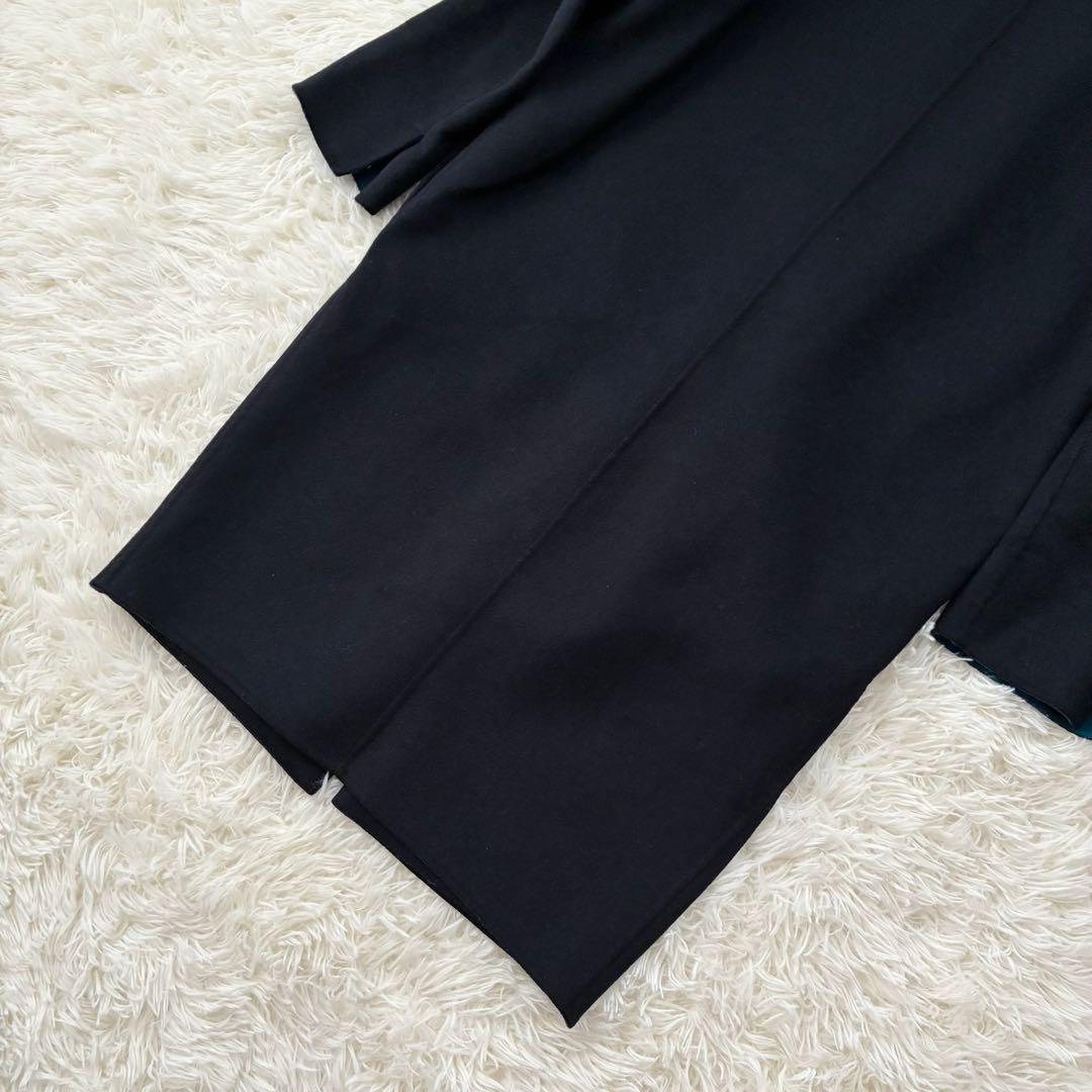 エンフォルド ウールリバーノーカラーコート バイカラー　36 コクーン