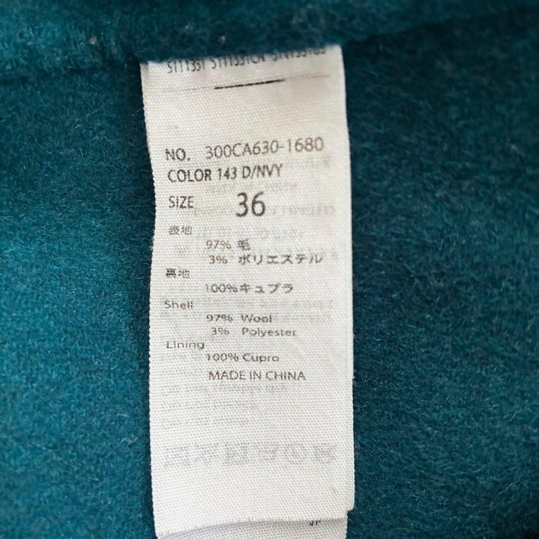 エンフォルド ウールリバーノーカラーコート バイカラー　36 コクーン