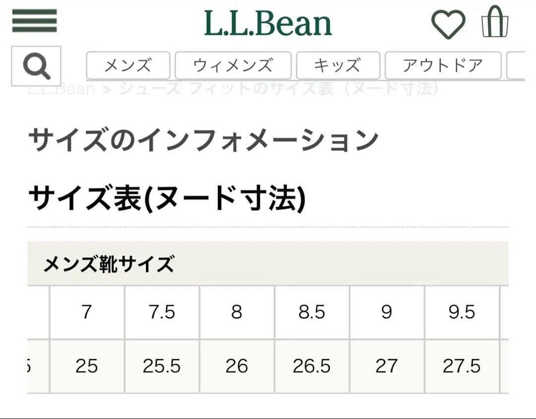 中古美品 L.L.Bean ビーン・ブーツ ガムシューズ 8サイズ
