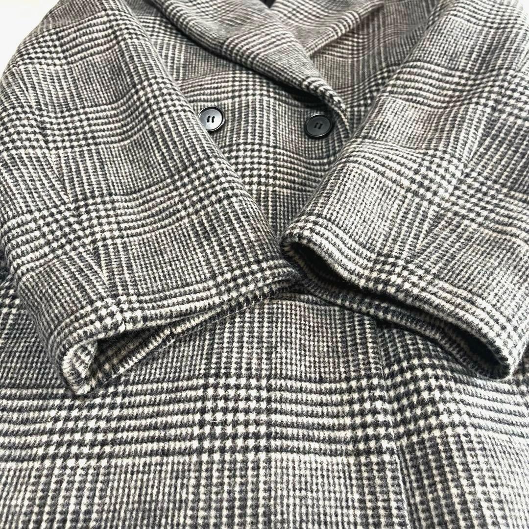 美品　フレームワーク　ダブルブレスト　ウール　チェスターコート　グレンチェック