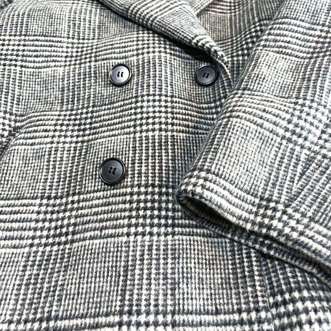 美品　フレームワーク　ダブルブレスト　ウール　チェスターコート　グレンチェック