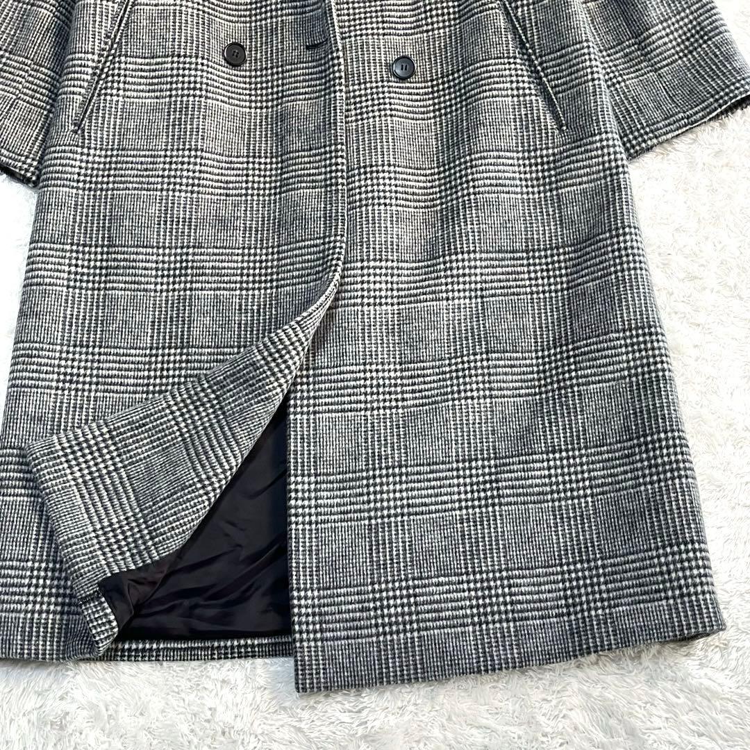 美品　フレームワーク　ダブルブレスト　ウール　チェスターコート　グレンチェック